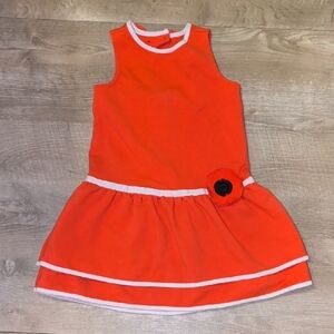 Jack Spade Vibrant Orange Kids Dress with Floral Detail